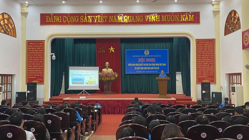 LĐLĐ huyện Nho Quan: Triển khai Nghị quyết Đại hội Công đoàn Việt Nam lần thứ XIII,  nhiệm kỳ 2023 – 2028 và Luật thực hiện Dân chủ ở cơ sở